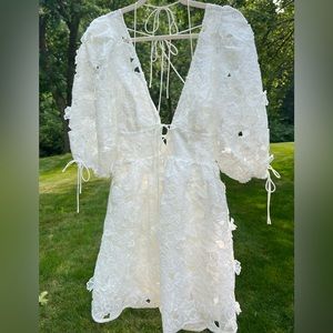 For Love & Lemons Leighton White Floral Mini Dress